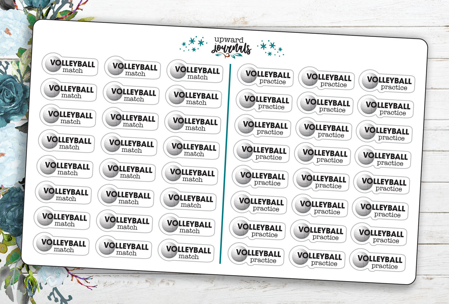 Volleyball Practice & Match Planner Stickers ~ High School Sports, College Sports