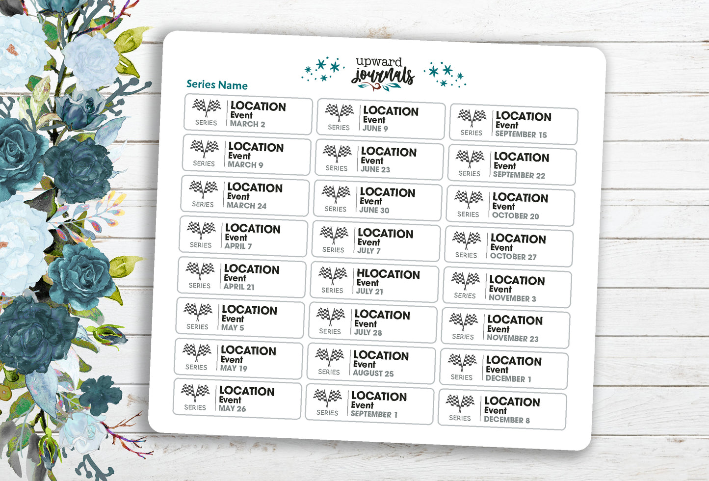 Auto Racing 2025 Schedule Stickers (Choose Series)