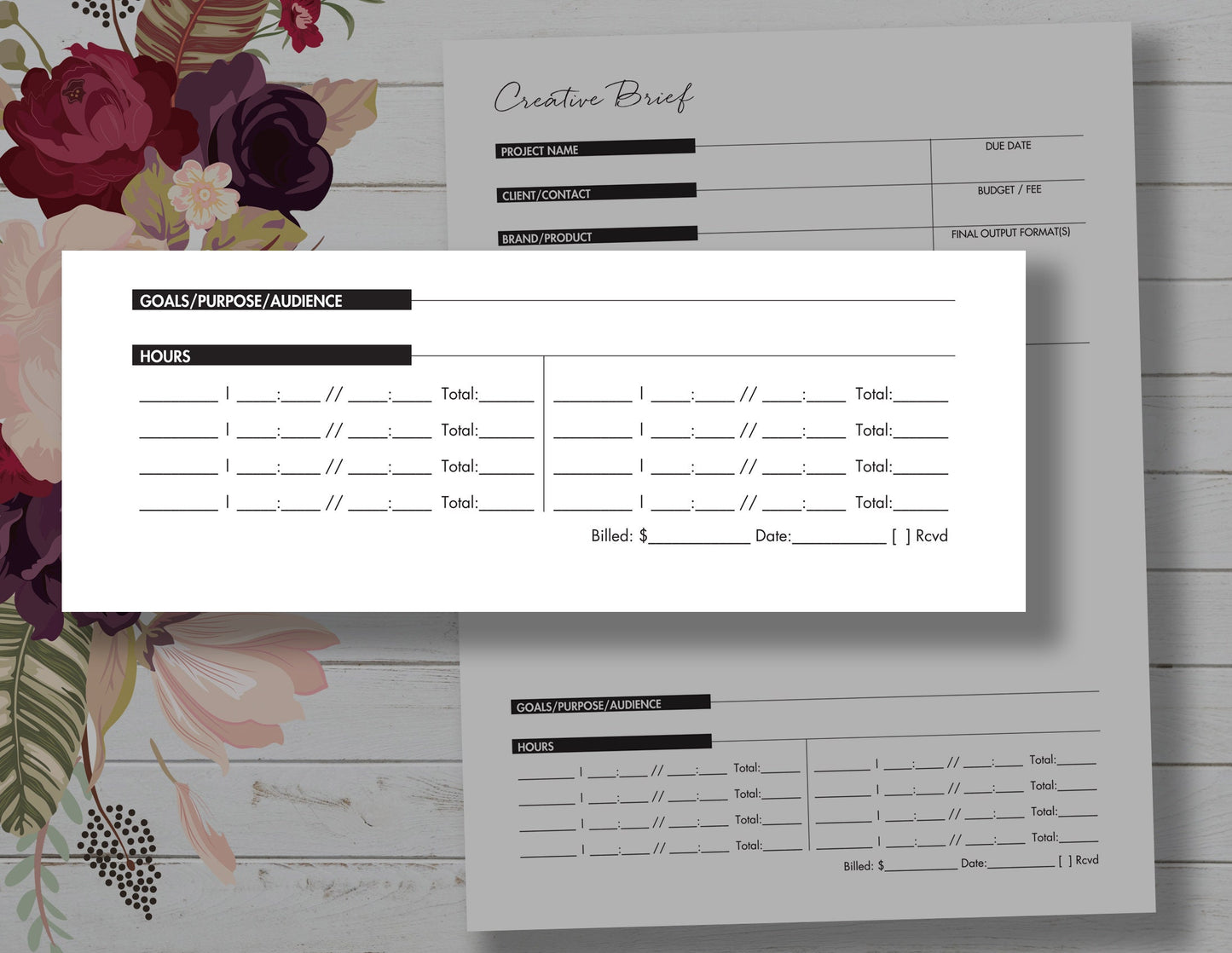 Creative Brief ~ 8.5x11 Printable PDF