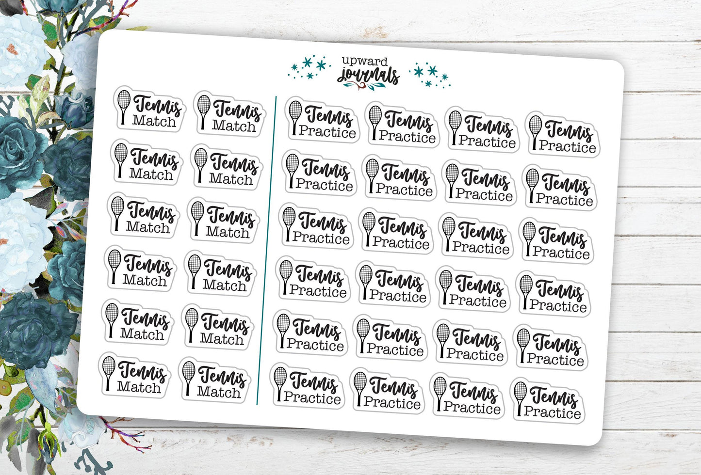 Tennis Practice, Match Planner Stickers ~ High School, College Sports