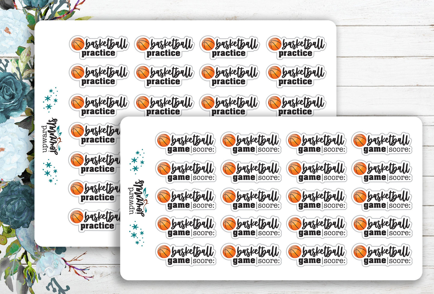 Basketball Practice & Game Planner Stickers ~ Sports Game Reminders