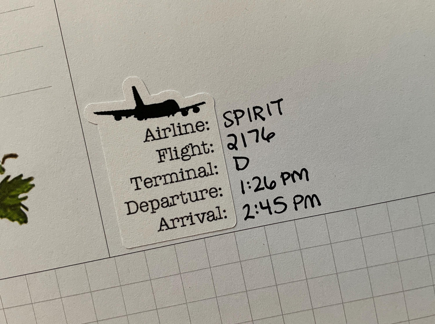 Flight Info Air Travel ~ Planner Stickers