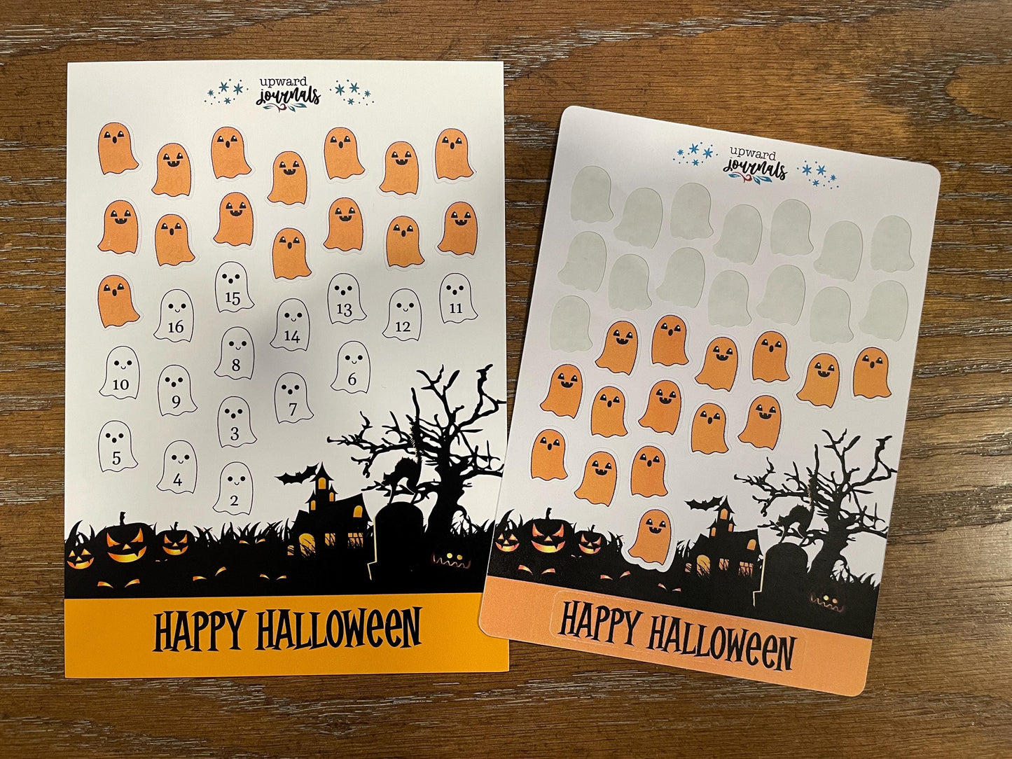 Halloween Countdown Postcard Kit with Stickers - Daily Count Down to Halloween