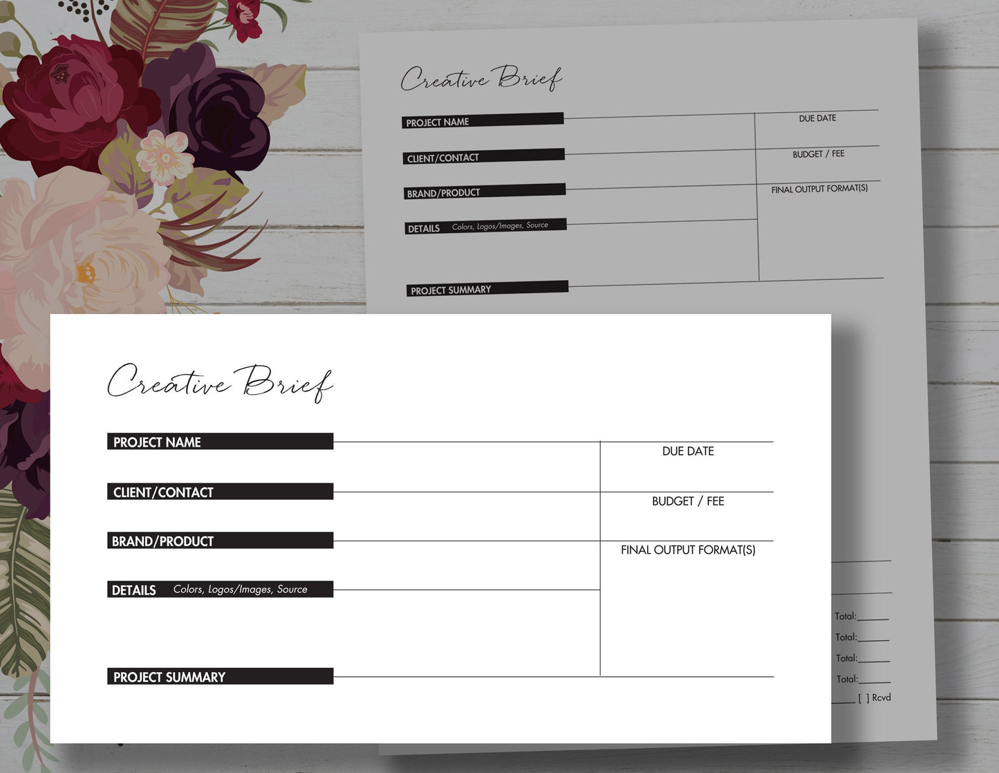 Creative Brief ~ 8.5x11 Printable PDF