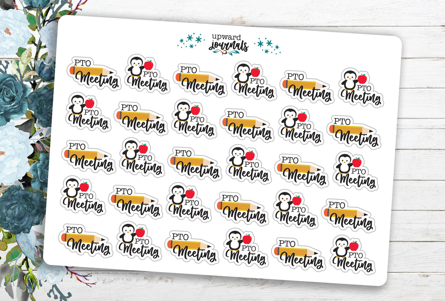 PTO (or PTA) Meeting ~ School Planner Stickers