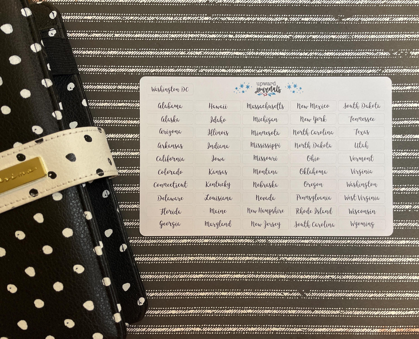 50 States Stickers (3 Styles) ~ United States Map Labels