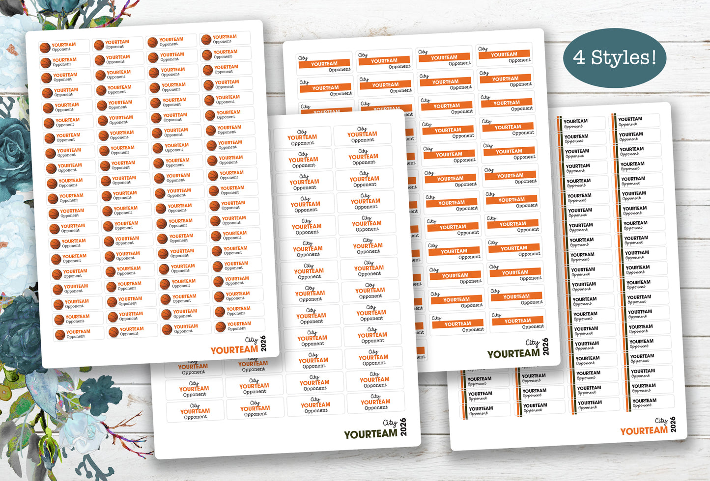 2025-2026 Basketball Schedule (Choose Team) Season ~ Planner / Calendar Stickers