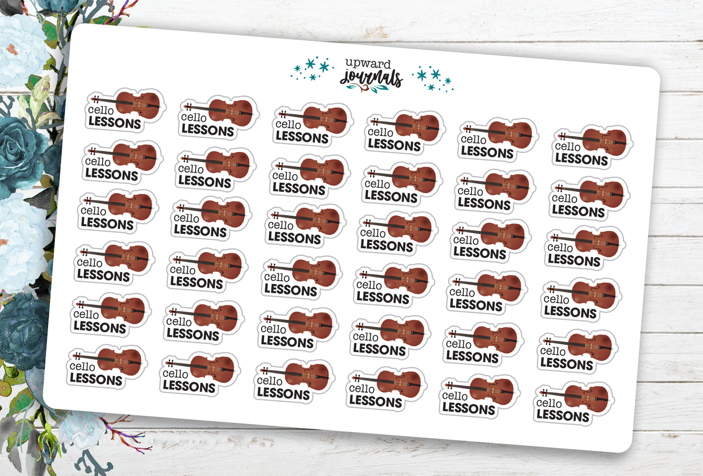 Violin Lessons (Viola, Cello, Bass) - Printed Planner/Calendar Stickers ~ Music Instrument Lessons