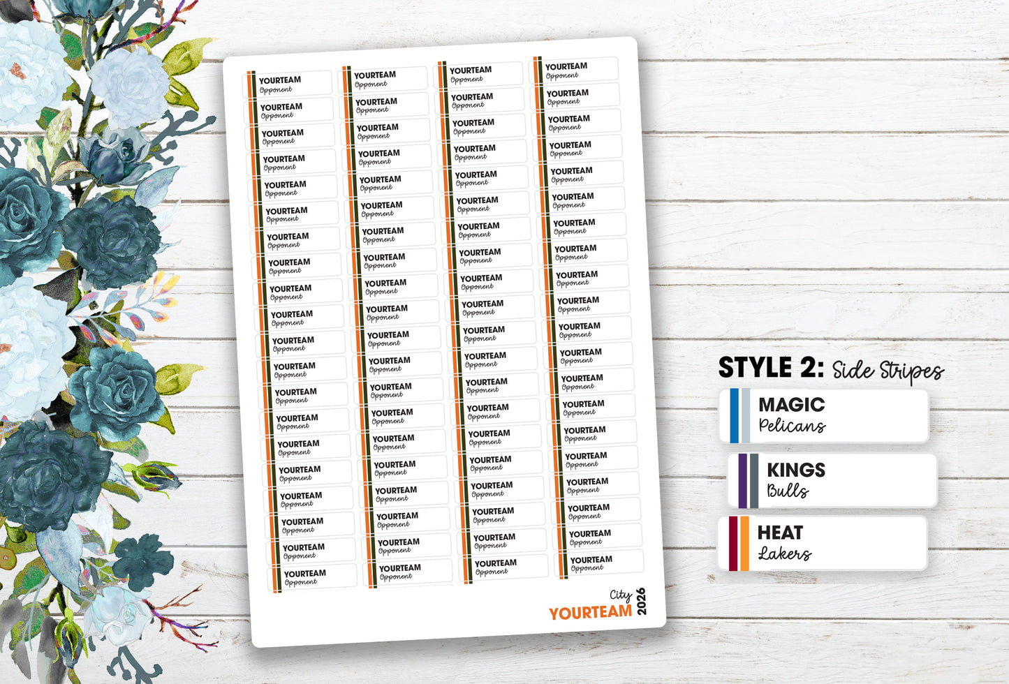2025-2026 Basketball Schedule (Choose Team) Season ~ Planner / Calendar Stickers