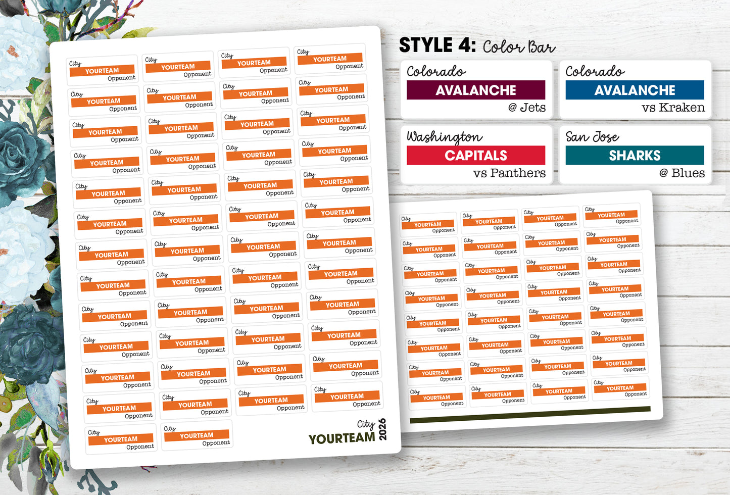 Ice Hockey 2024-2025 Schedule (Choose Team) Stickers ~ Regular Season