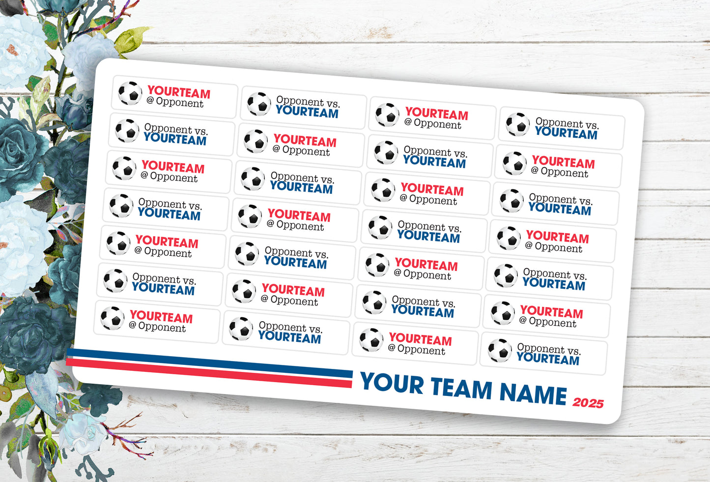 2025 Soccer Schedule (Choose Team) Regular Season ~ Planner Stickers