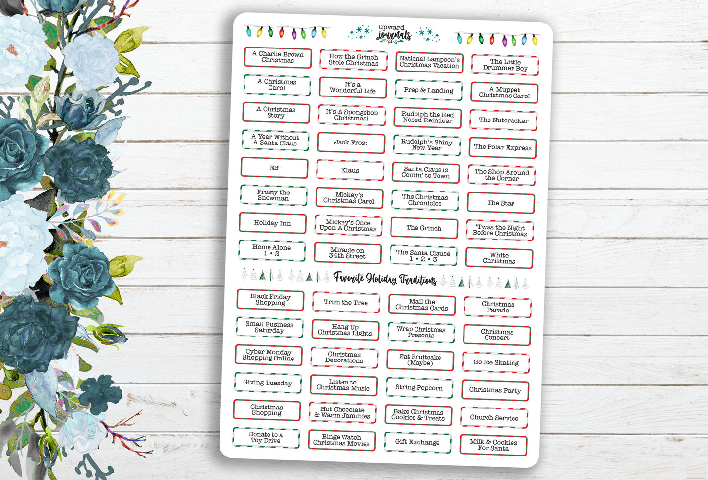 Christmas Movie & Traditions Stickers for Holiday Planners