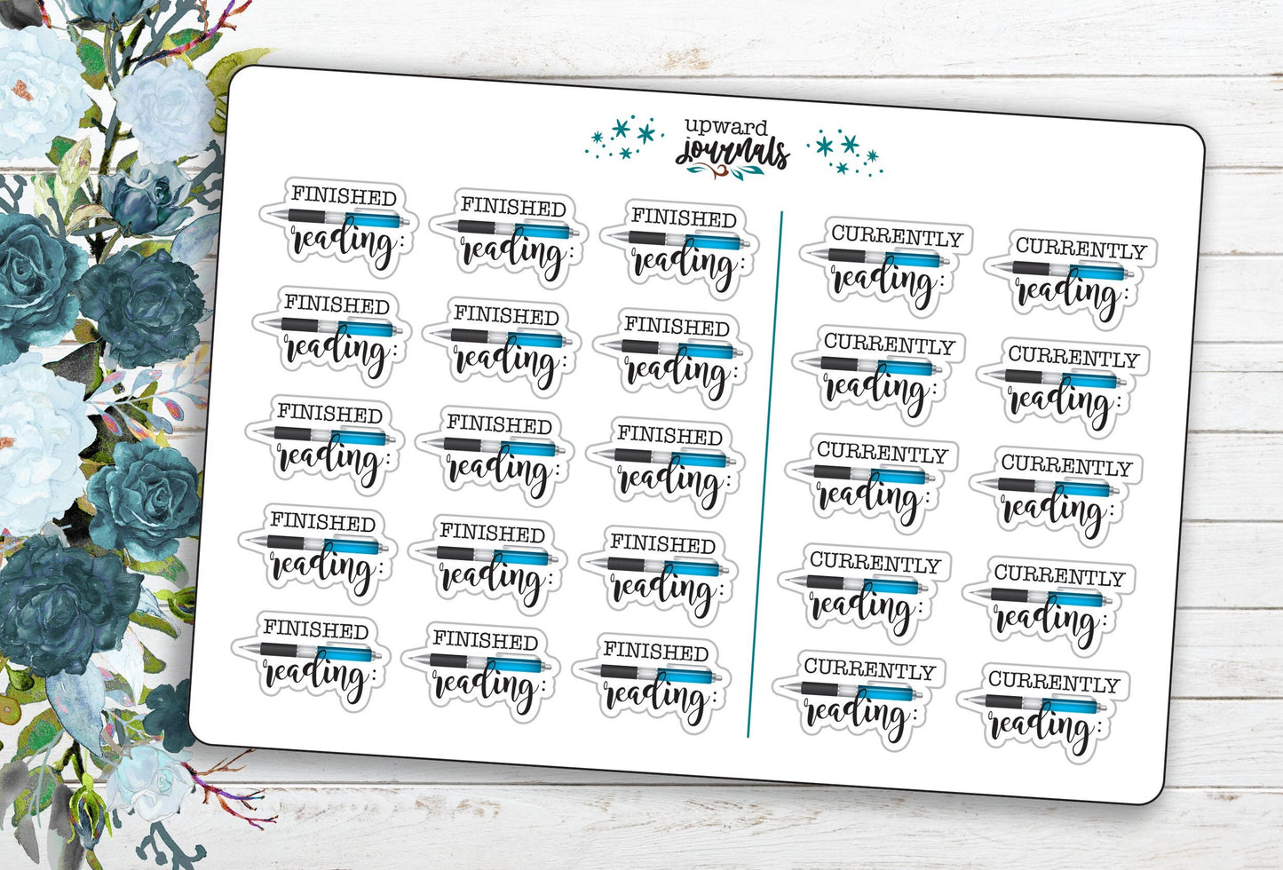 Currently Reading / Finished Reading (with Pen) Planner Stickers