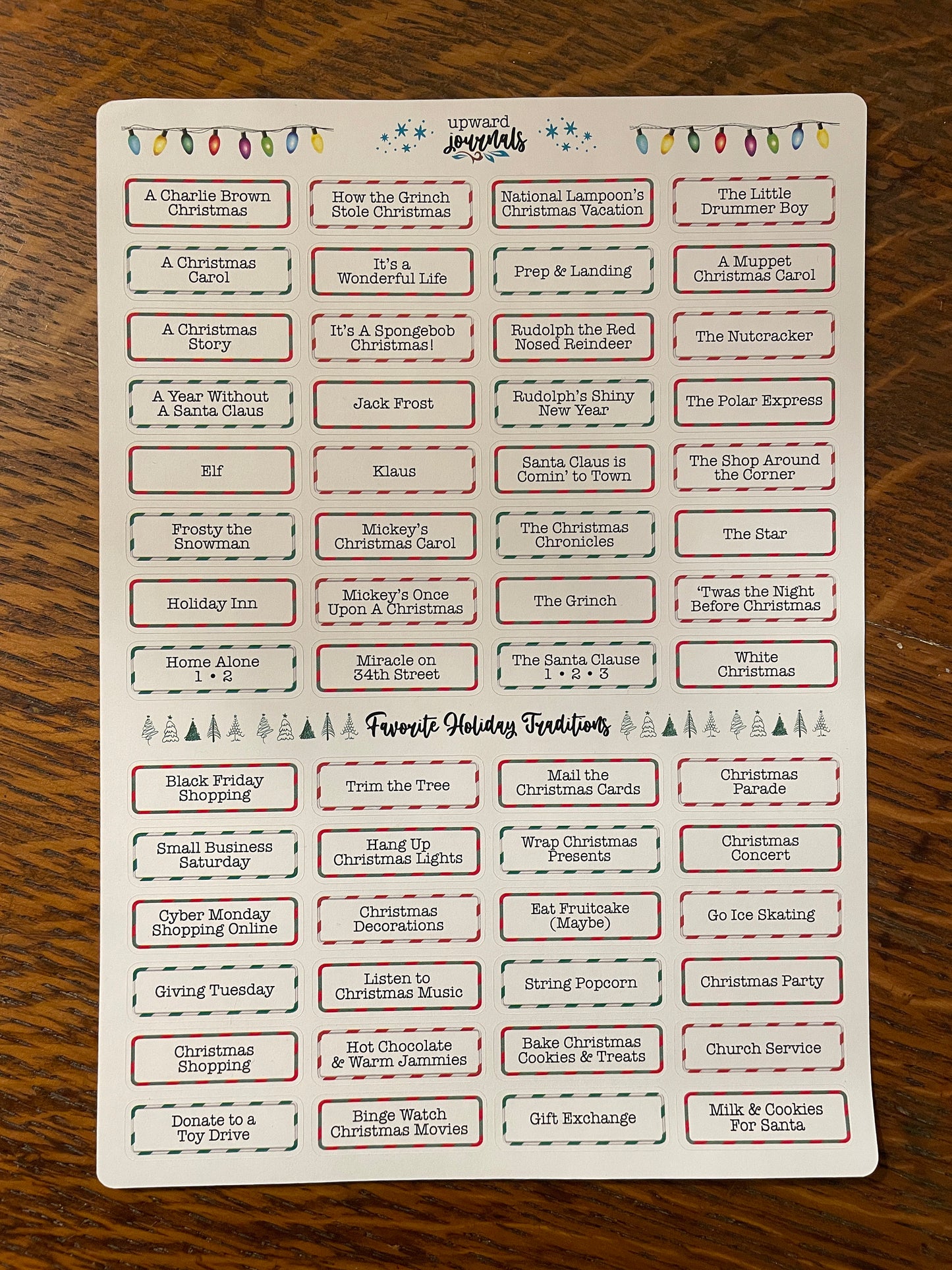 Christmas Movie & Traditions Stickers for Holiday Planners