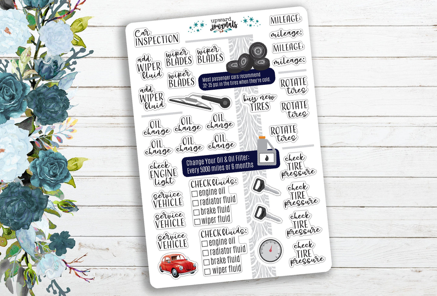 Auto Maintenance Planner Stickers