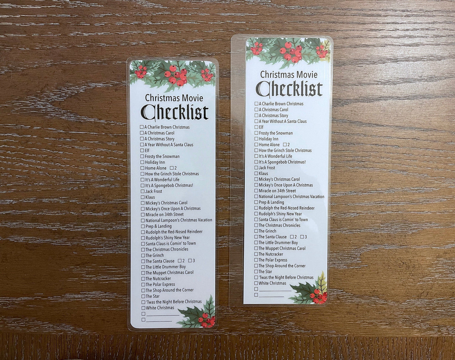 Christmas Movie Checklist Bookmark 3"x9.5" ~ Printable PDF