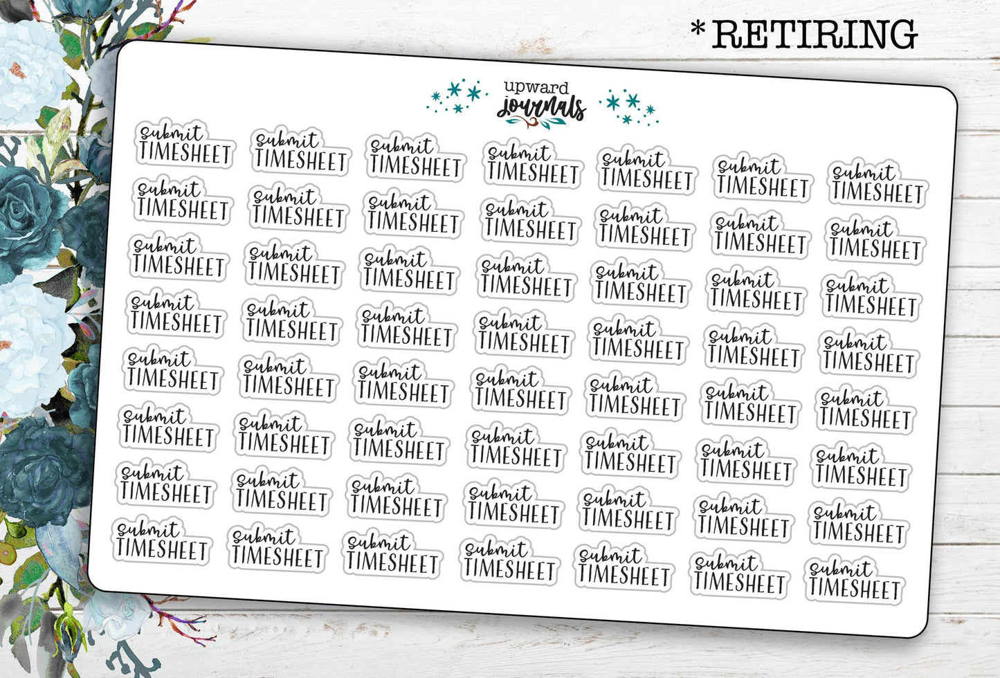 Submit Timesheet (Text Style) Planner Stickers