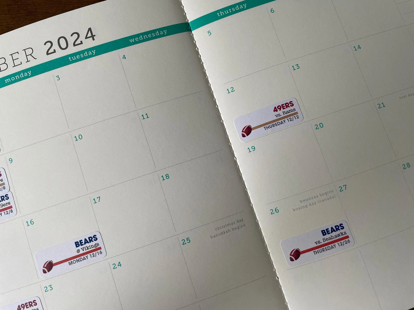 College Football 2025 Schedule Stickers (Choose Your Team)