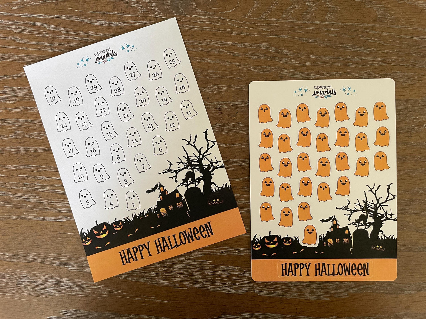 Halloween Countdown Postcard Kit with Stickers - Daily Count Down to Halloween