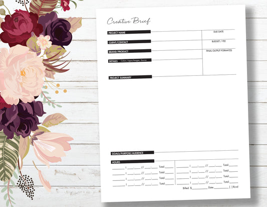 Creative Brief ~ 8.5x11 Printable PDF