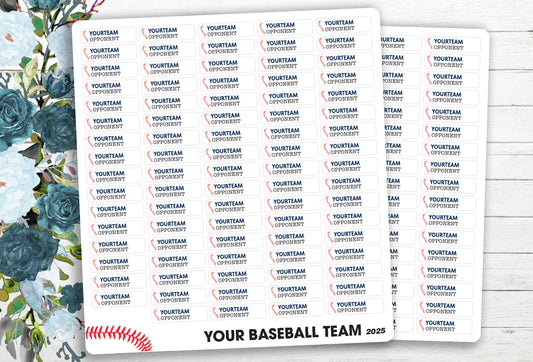 Baseball Schedule Stickers ~ 2025 Regular Season (Choose Your Team)