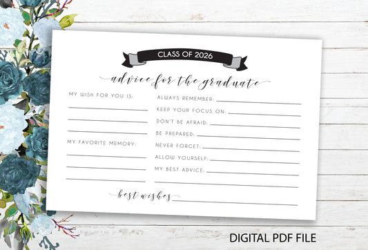 Class of 2026 ~ Advice for the Graduate Cards (Printable PDF)