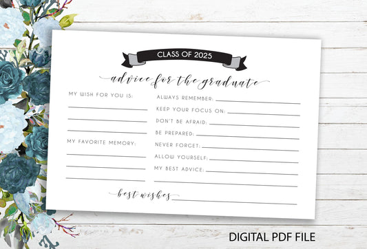 Class of 2025 ~ Advice for the Graduate Cards (Printable PDF)