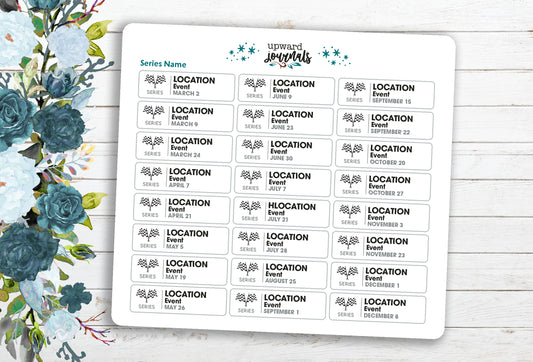 Auto Racing 2025 Schedule Stickers (Choose Series)