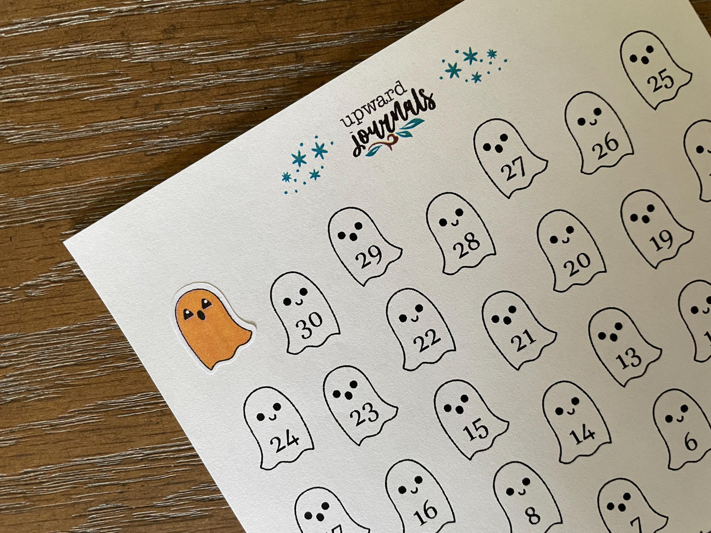 Halloween Countdown Postcard Kit with Stickers - Daily Count Down to Halloween