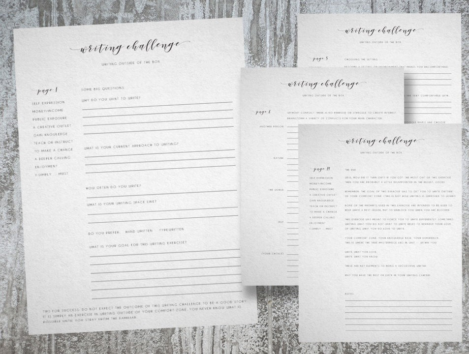 8.5"x11" Writer's Block Worksheets ~ Writing Skills Development