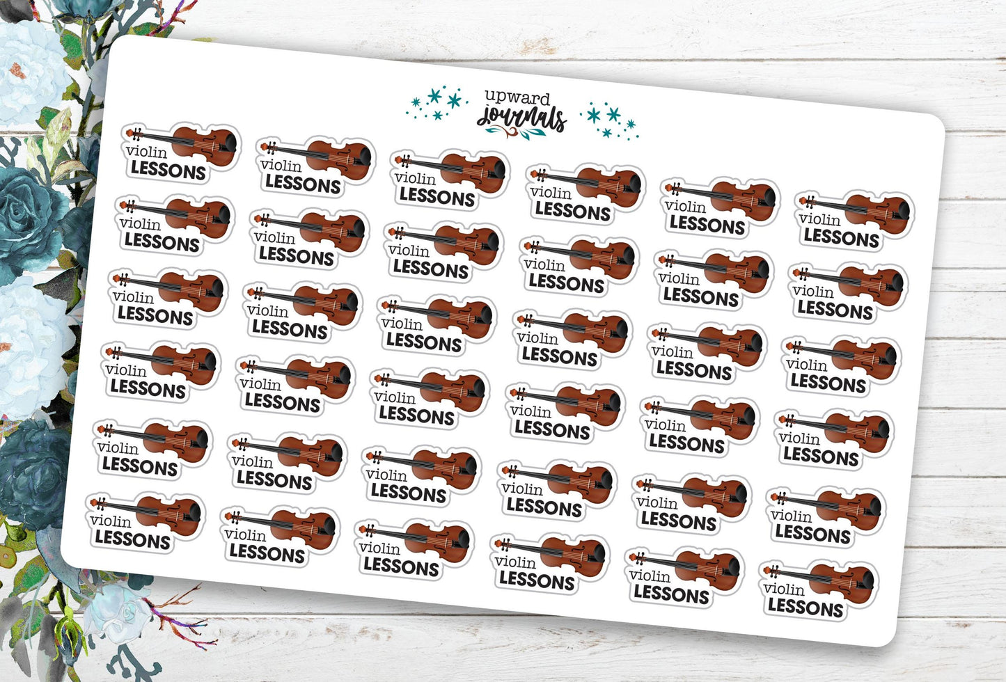 Violin Lessons (Viola, Cello, Bass) - Printed Planner/Calendar Stickers ~ Music Instrument Lessons