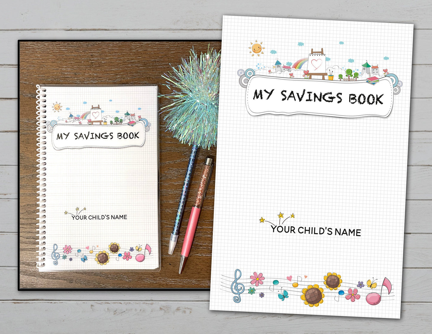 Kids Savings Goal Register & Tracking Journal (Printable PDF) ~ Children's Financial Educational