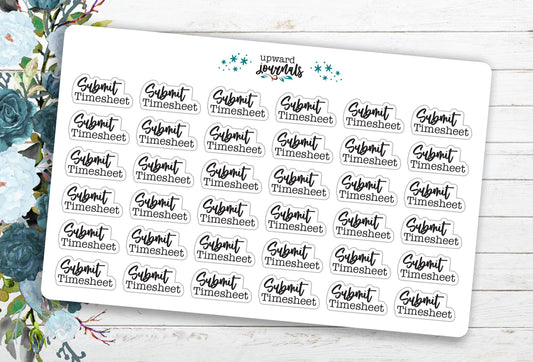 Submit Timesheet (Text Style) Planner Stickers