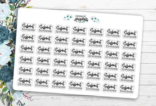 Submit Invoices (Text Style) Planner Stickers