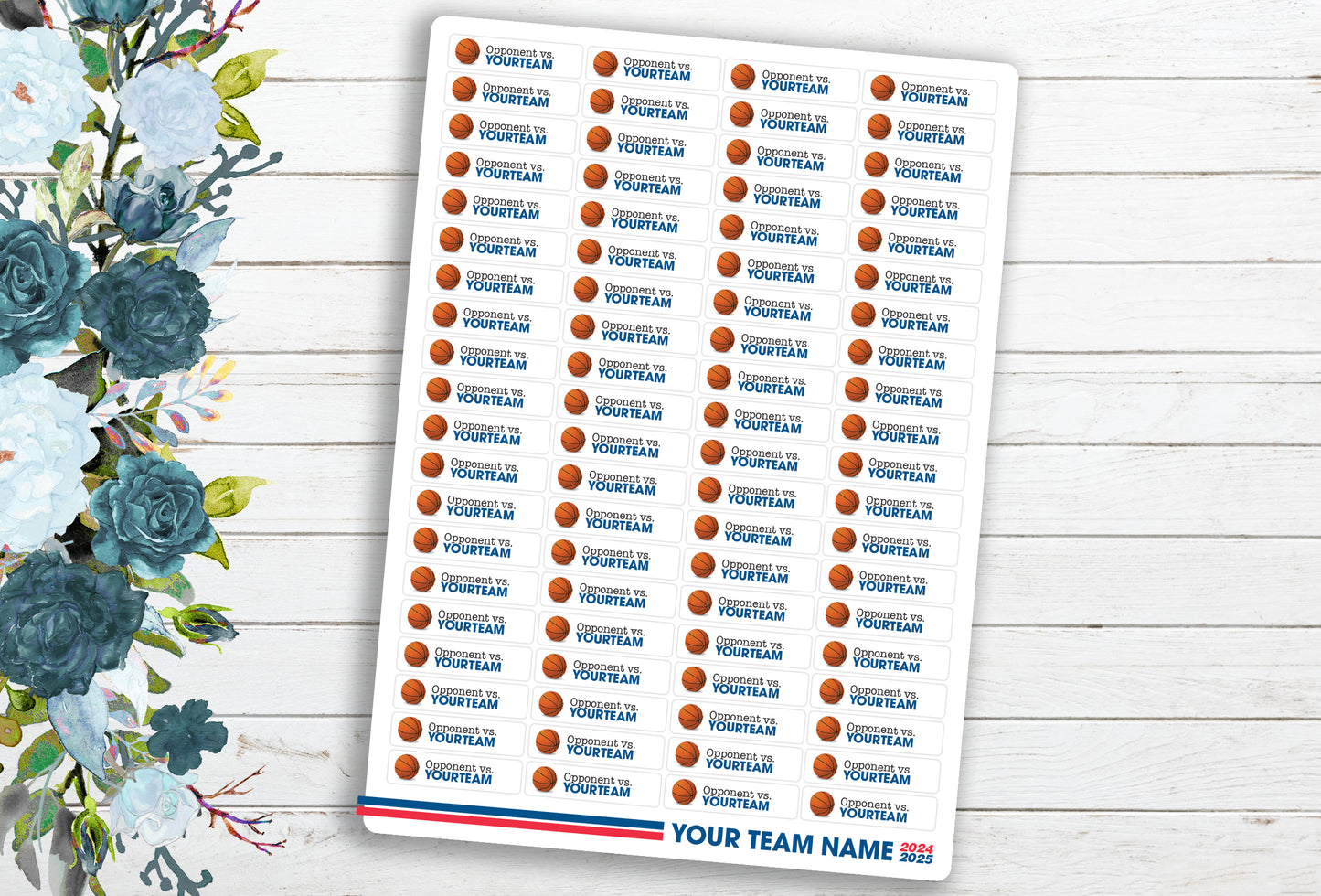 2025-2026 Basketball Schedule (Choose Team) Season ~ Planner / Calendar Stickers