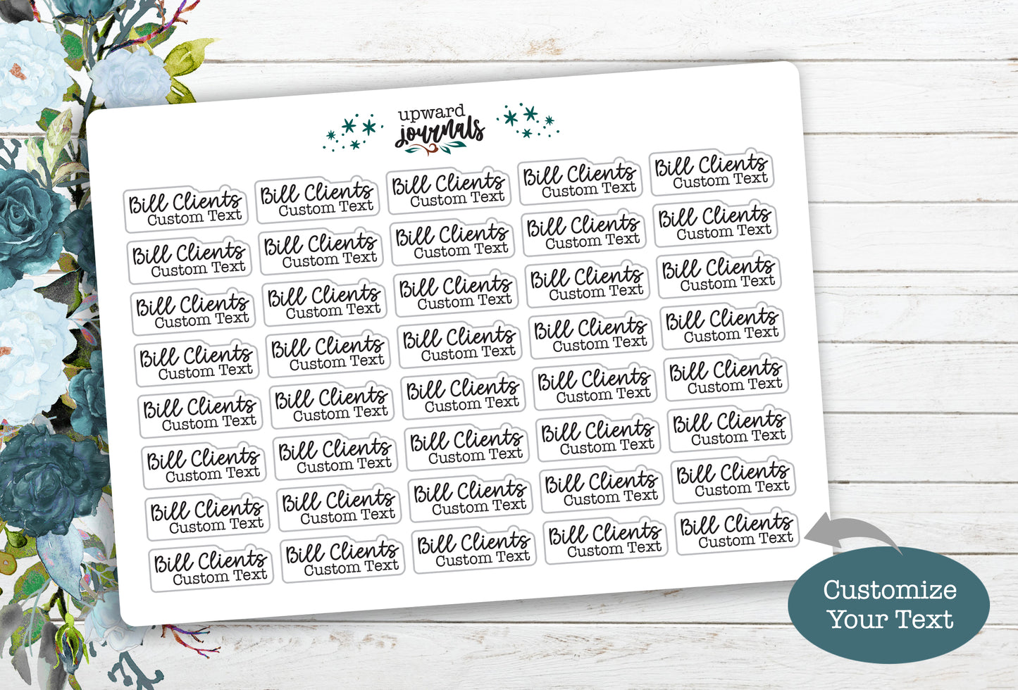 Bill Clients (with Customization Option) Planner Stickers
