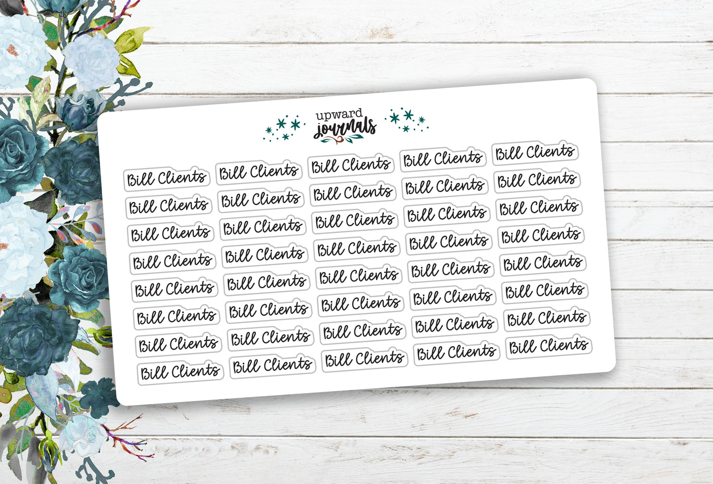 Bill Clients (with Customization Option) Planner Stickers