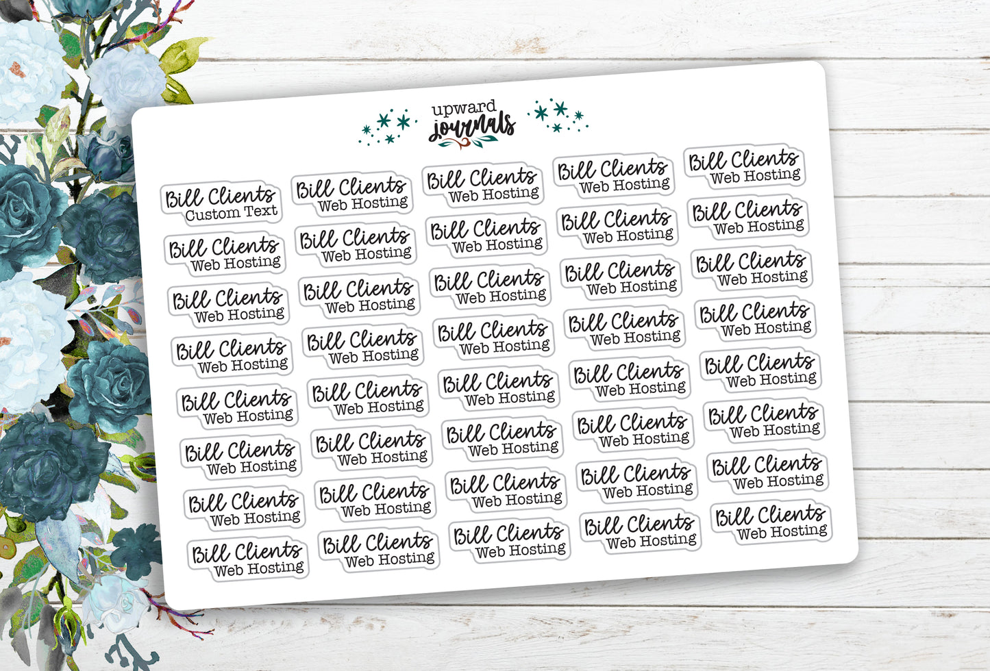 Bill Clients (with Customization Option) Planner Stickers