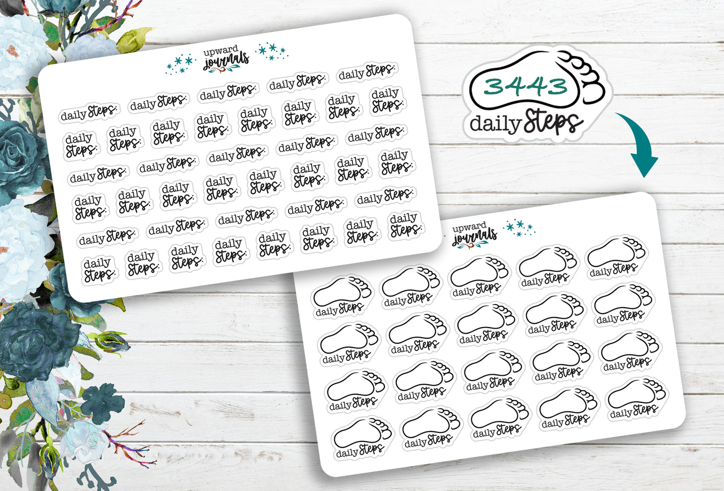 Daily Steps ~ Walking / Steps Tracker Planner Stickers