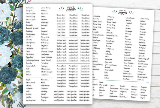 Gardening Tasks Stickers with Vegetable & Herb Plants