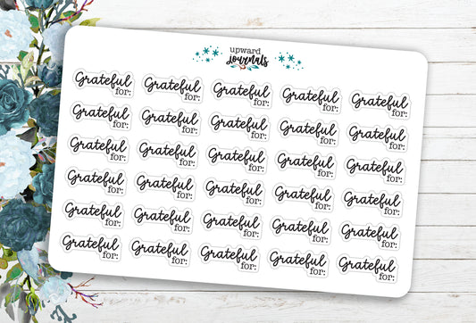 Grateful For... Gratitude Planner Stickers