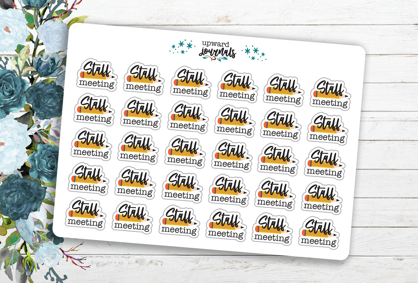 Staff Meeting Planner Stickers ~ Calendar Reminders for Work