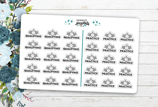 Practice / Qualifying ~ Auto Racing Stickers