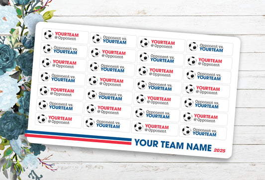 2025 Soccer Schedule (Choose Team) Regular Season ~ Planner Stickers