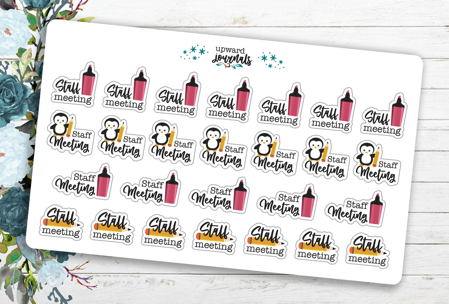 Staff Meeting Planner Stickers ~ Calendar Reminders for Work