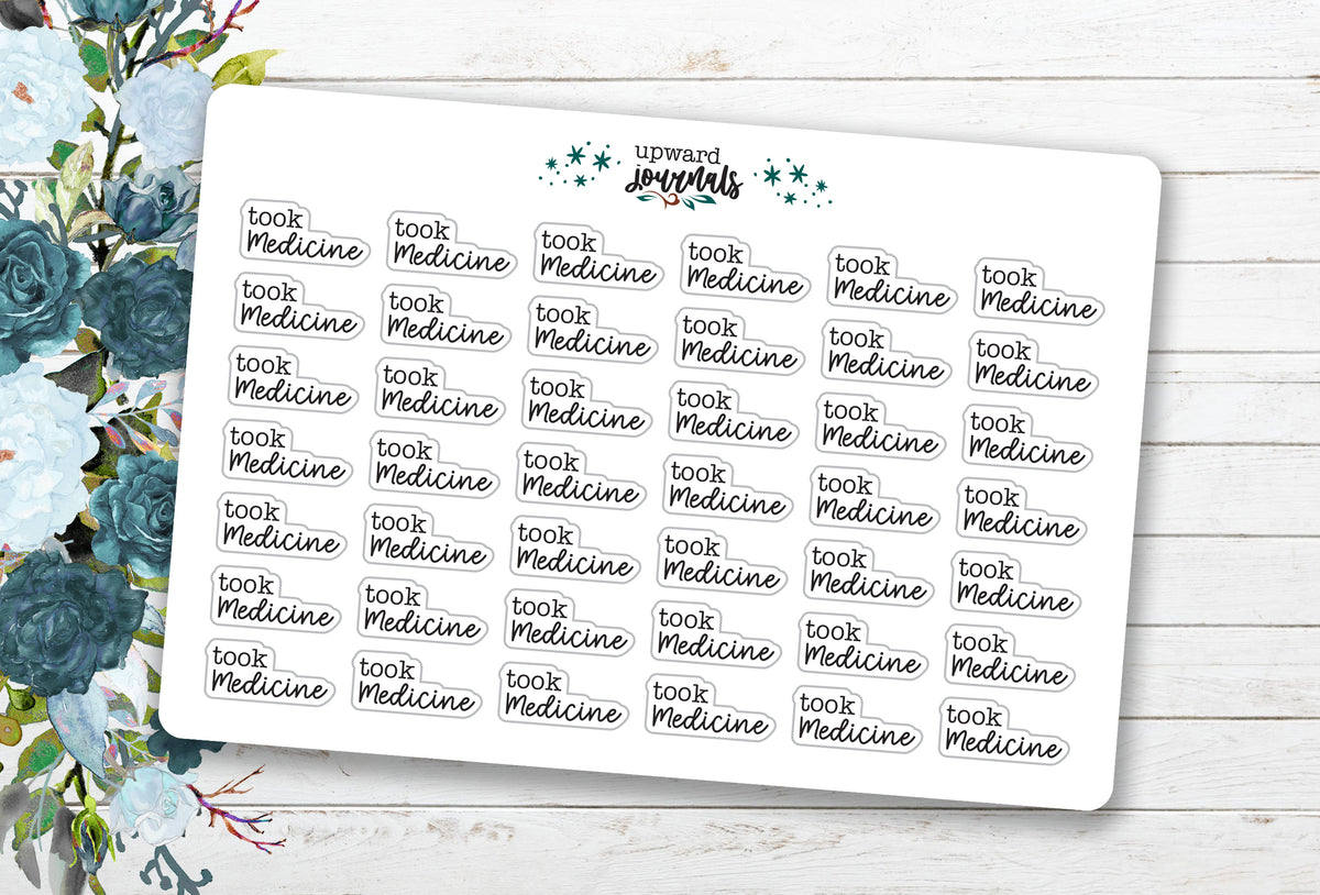 Medication File Sticker Take Medication/Took Medication ~ Stickers for Health Tracking – Upward ...