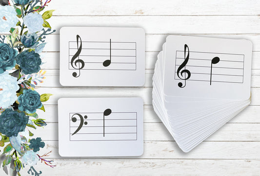 Basic Music Flashcards ~ Teaching Tool for Learning Basic Notes Treble Bass G F Clef