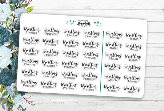 Wrestling Practice / Match ~ Sports Planner Stickers