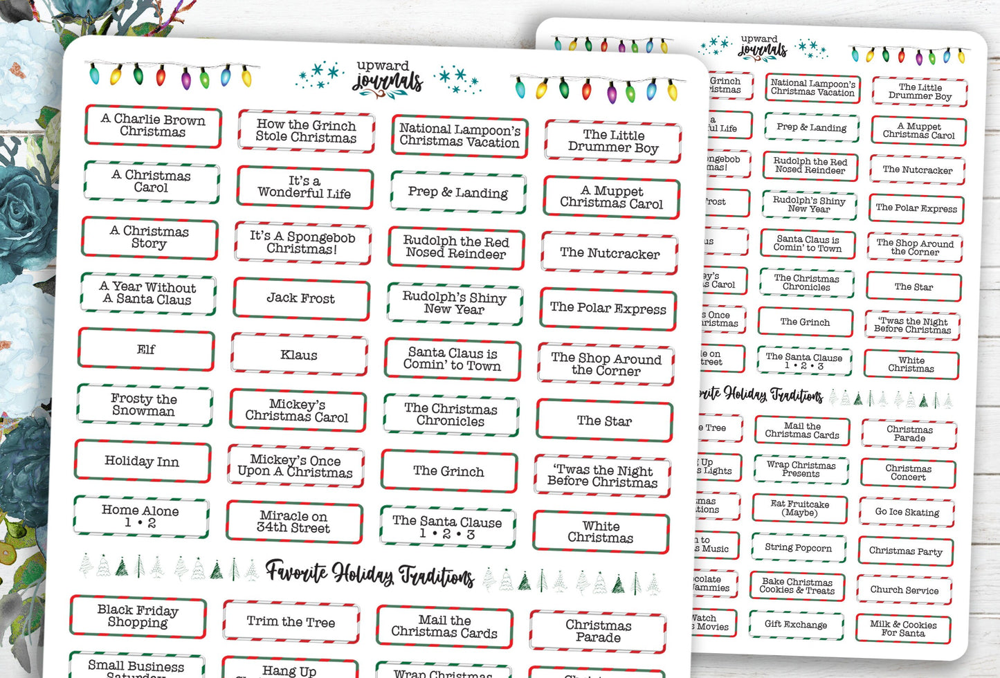 Christmas Movie & Traditions Stickers for Holiday Planners