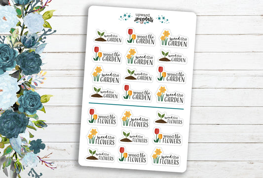 Weed the Garden / Weed the Flowers ~ Gardening Stickers